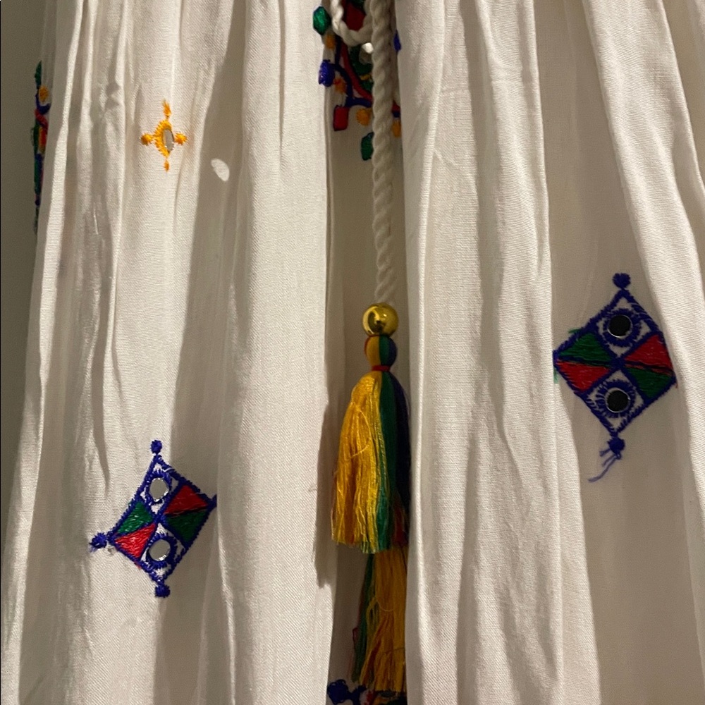 Embroidered White Maxi Dress - Picture 3 of 12